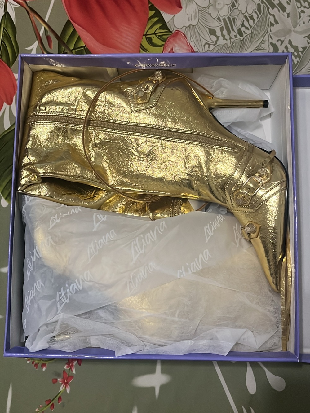 Liliana Bexie-3 Metallic Gold Knee High Boots Women’s Size 8.5 NIB